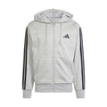 Essentials 3 Stripes Fleece FZ Hoody -Mens