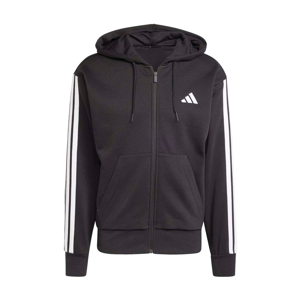 Essentials 3 Stripes Fleece FZ Hoody -Mens