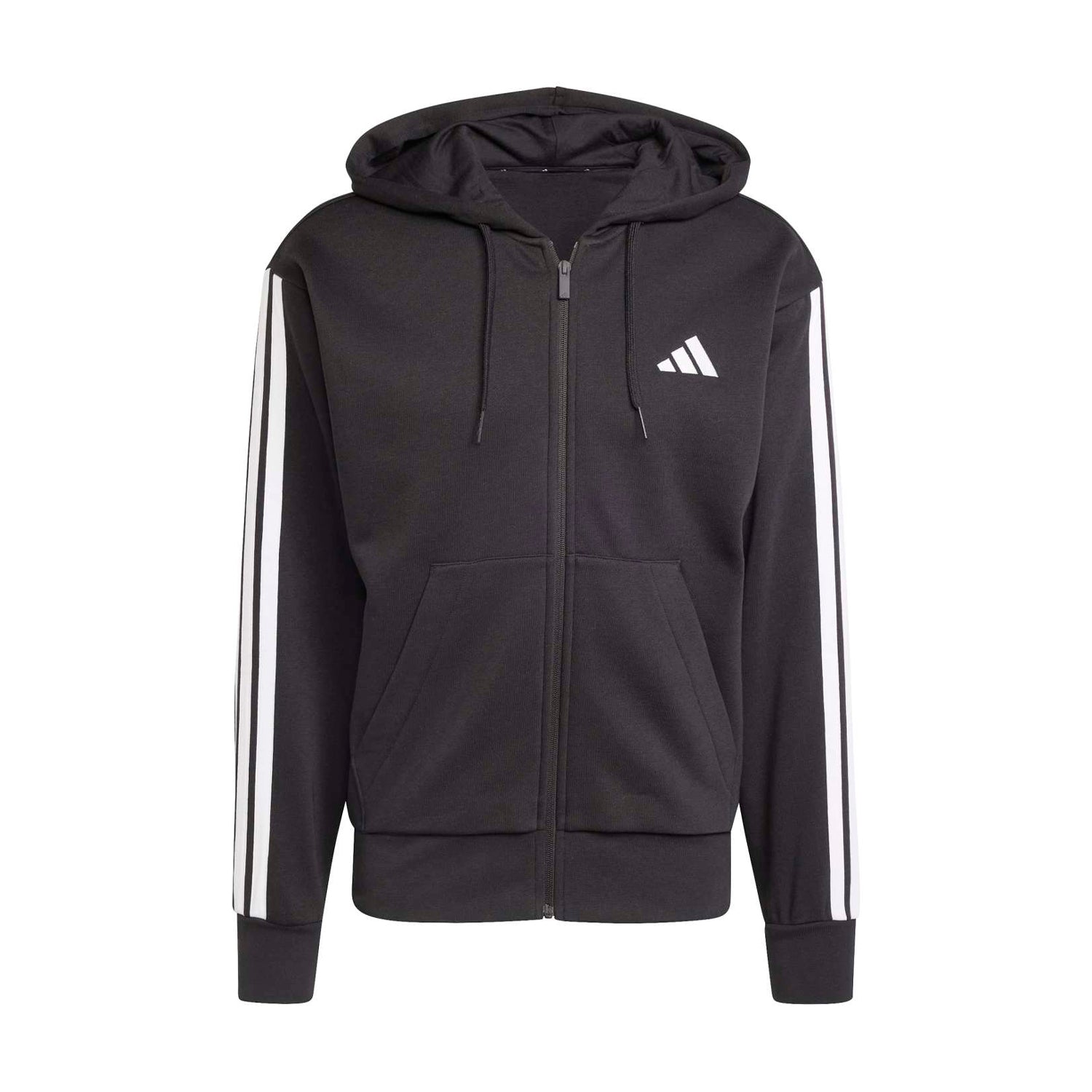 Essentials 3 Stripes Fleece FZ Hoody -Mens